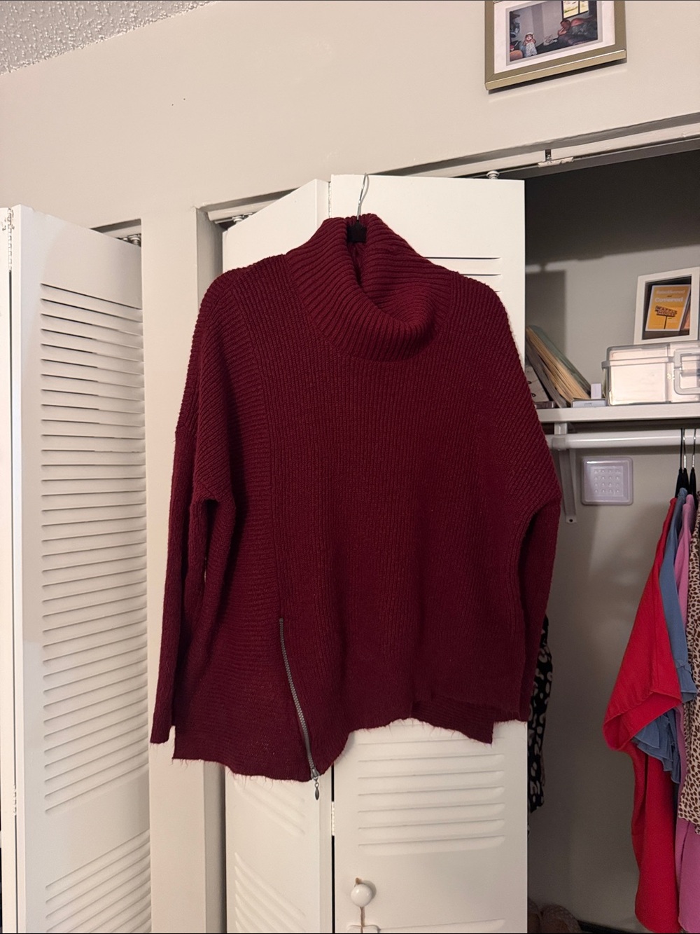 Cozy Burgundy Turtleneck Sweater